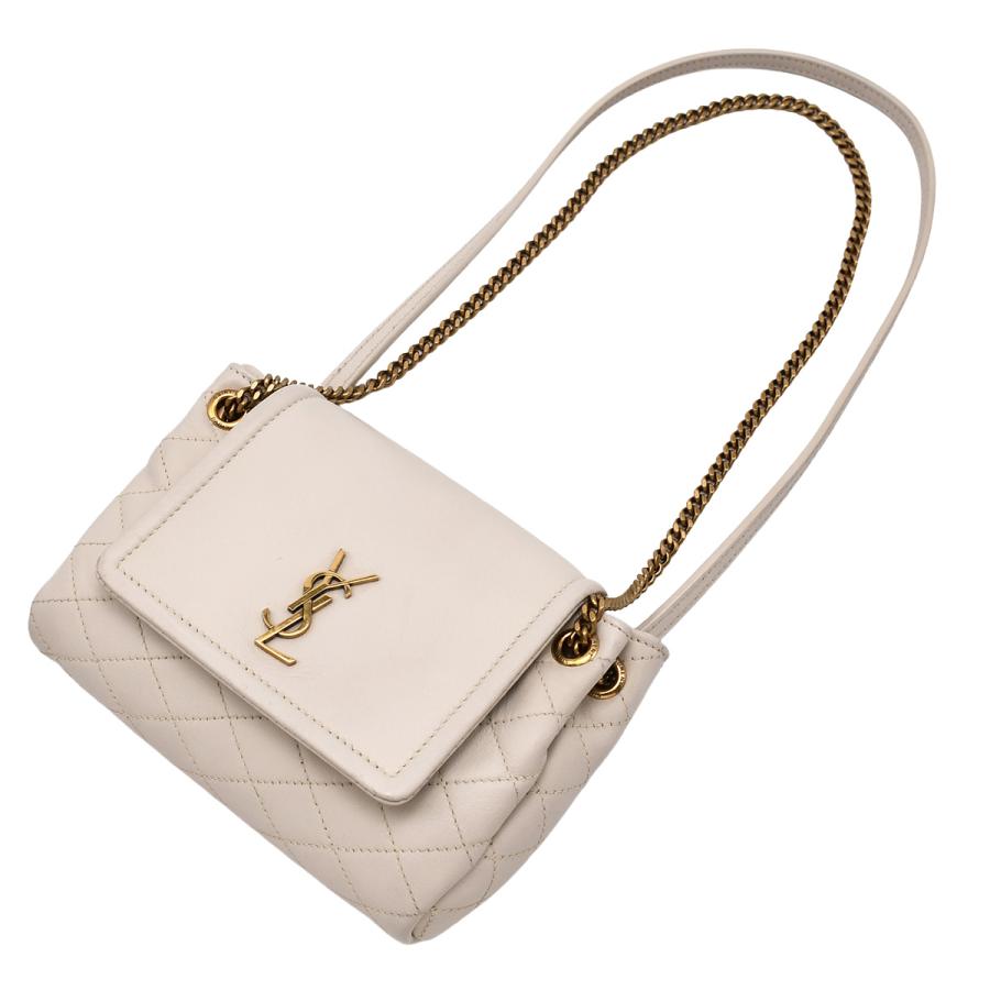 サンローラン SAINT LAURENT ノリータ ミニ チェーン ショルダーバッグ 672738 キルティング YSLロゴ オフホワイト レザー ワンショルダー 2way | SAINT LAURENT | 04