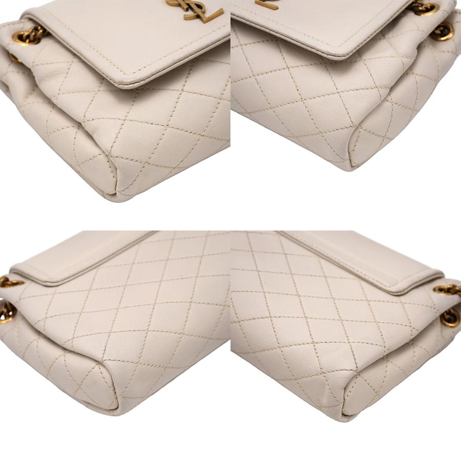 サンローラン SAINT LAURENT ノリータ ミニ チェーン ショルダーバッグ 672738 キルティング YSLロゴ オフホワイト レザー ワンショルダー 2way | SAINT LAURENT | 07