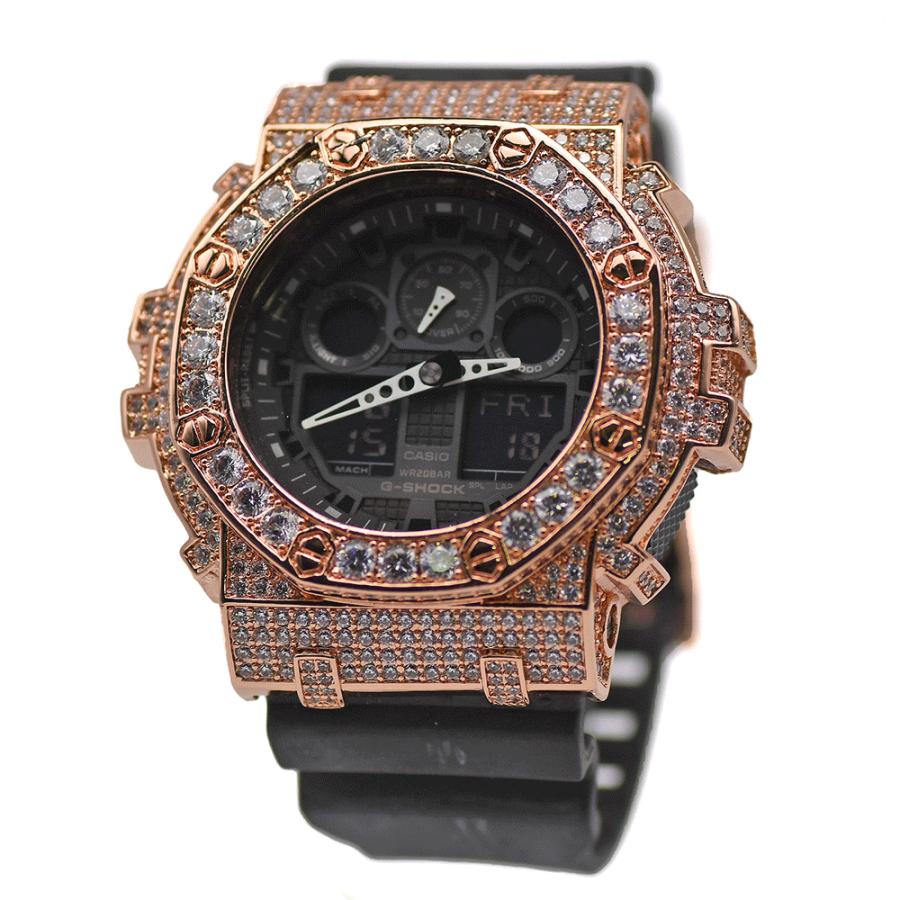 CASIO カシオ G-SHOCK ジーショック GA-100 カスタムモデル クォーツ ストーン装飾 ジルコニア アナデジ メンズ 腕時計 電池交換済み 中古 | CASIO
