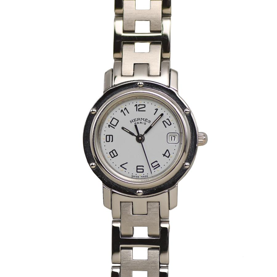 HERMES エルメス クリッパー CL4.210 クォーツ ホワイト文字盤  