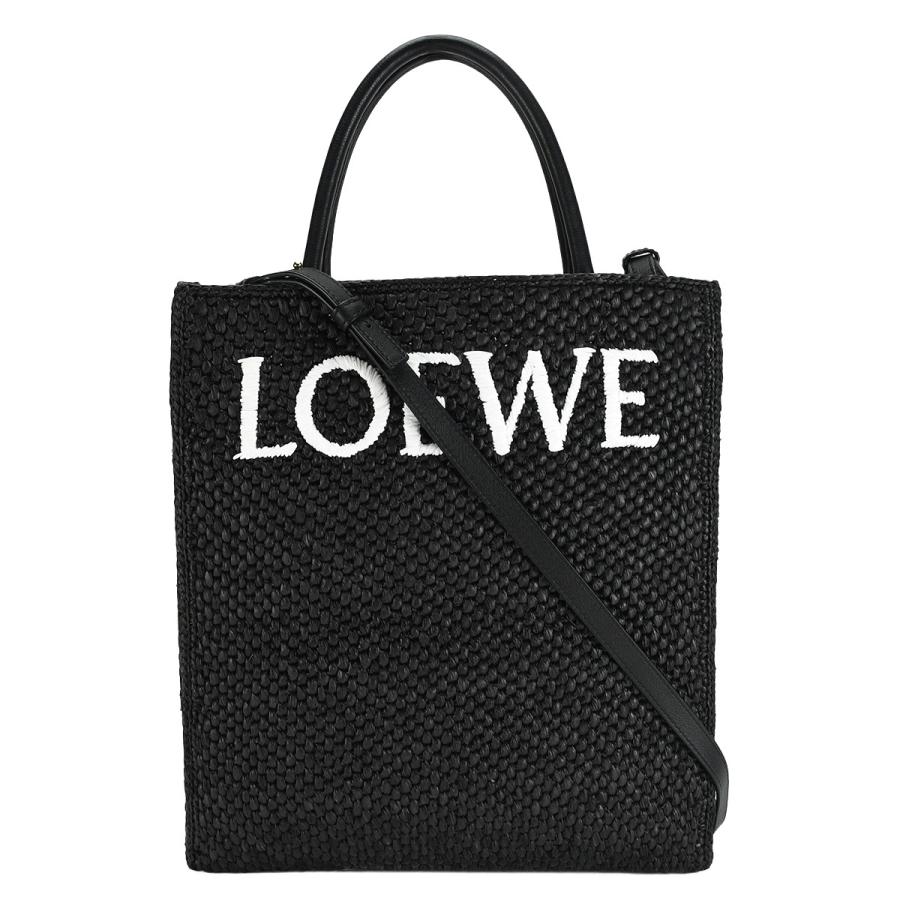 ロエベ LOEWE スタンダード A4 トートバッグ A563R18X04 ショルダーバッグ 2way ブラック 黒 ラフィア レザー ロゴ レディース | LOEWE