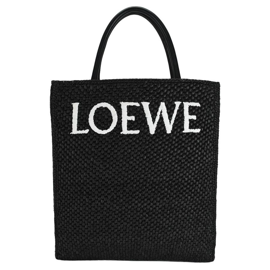 ロエベ LOEWE スタンダード A4 トートバッグ A563R18X04 ショルダーバッグ 2way ブラック 黒 ラフィア レザー ロゴ レディース | LOEWE | 01