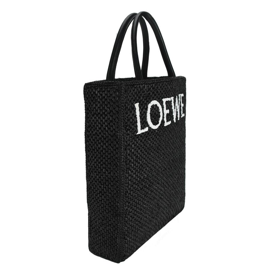 ロエベ LOEWE スタンダード A4 トートバッグ A563R18X04 ショルダーバッグ 2way ブラック 黒 ラフィア レザー ロゴ レディース | LOEWE | 03