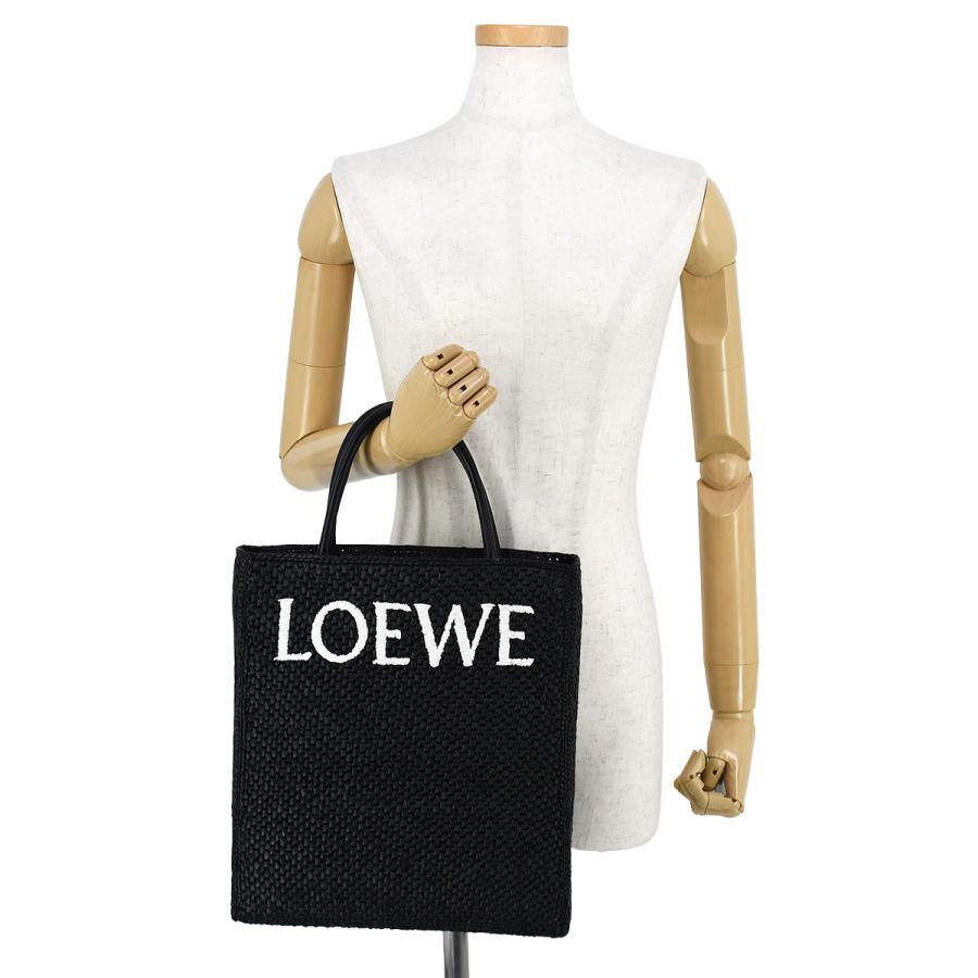 ロエベ LOEWE スタンダード A4 トートバッグ A563R18X04 ショルダーバッグ 2way ブラック 黒 ラフィア レザー ロゴ レディース | LOEWE | 09