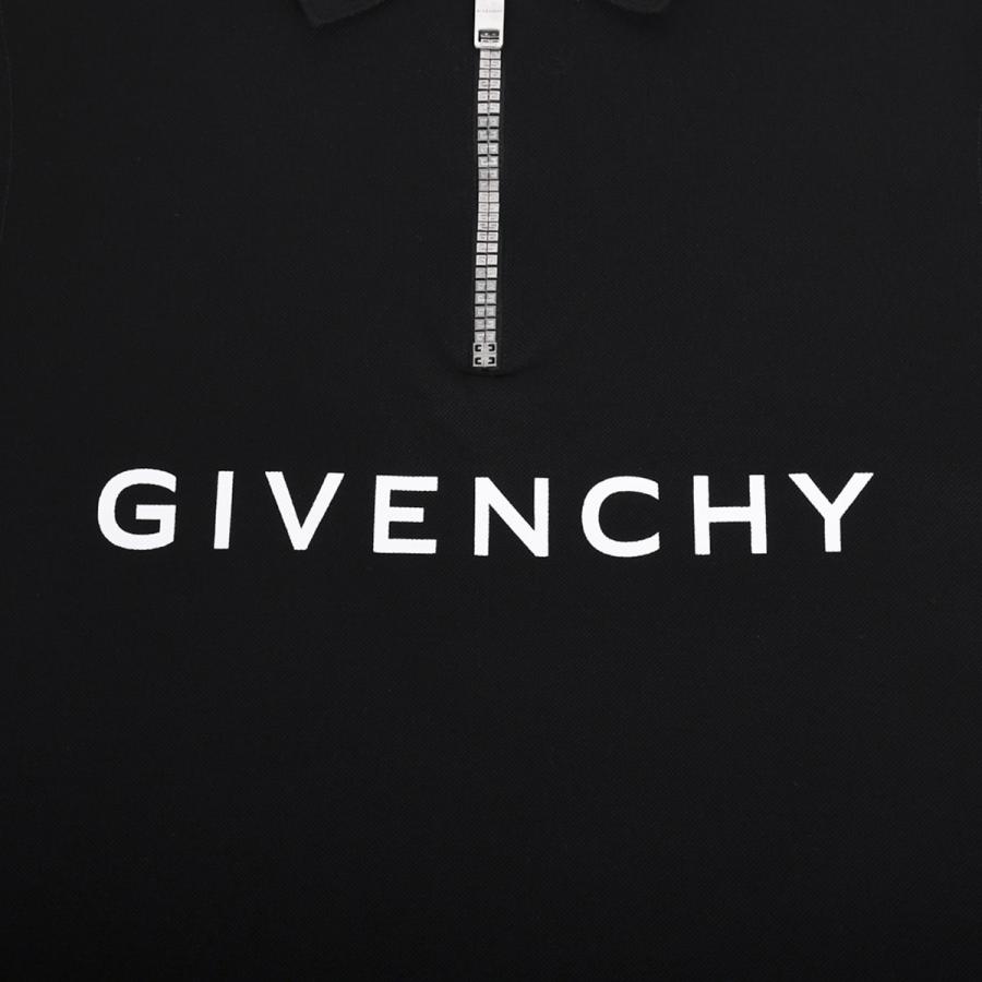 GIVENCHY（ジバンシィ） ロゴプリント 半袖 ポロシャツ ハーフジップ