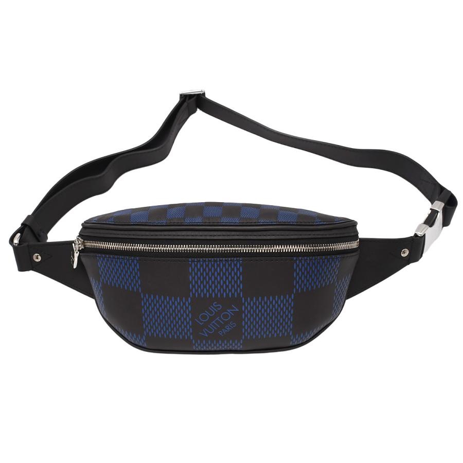 ルイヴィトン LOUIS VUITTON ダミエ アンフィニ 3D キャンパス バムバッグ N50022 レザー ブラック ブルー シルバー金具 ボディバッグ ベルトバッグ メンズ | LOUIS VUITTON | 01