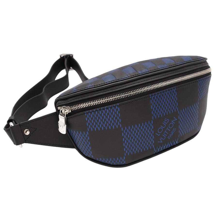 ルイヴィトン LOUIS VUITTON ダミエ アンフィニ 3D キャンパス バムバッグ N50022 レザー ブラック ブルー シルバー金具 ボディバッグ ベルトバッグ メンズ | LOUIS VUITTON | 03