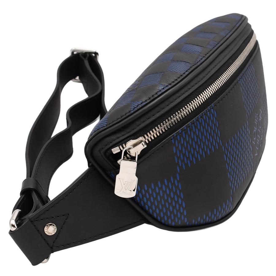 ルイヴィトン LOUIS VUITTON ダミエ アンフィニ 3D キャンパス バムバッグ N50022 レザー ブラック ブルー シルバー金具 ボディバッグ ベルトバッグ メンズ | LOUIS VUITTON | 04