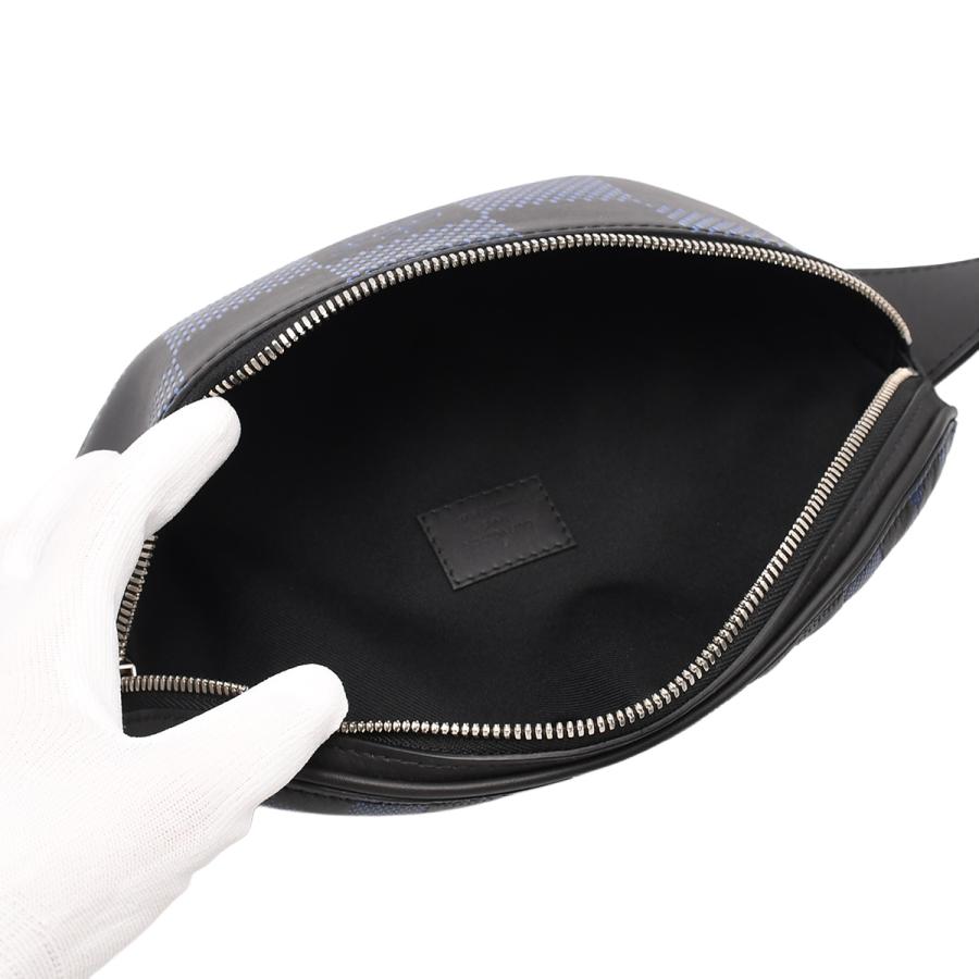 ルイヴィトン LOUIS VUITTON ダミエ アンフィニ 3D キャンパス バムバッグ N50022 レザー ブラック ブルー シルバー金具 ボディバッグ ベルトバッグ メンズ | LOUIS VUITTON | 05