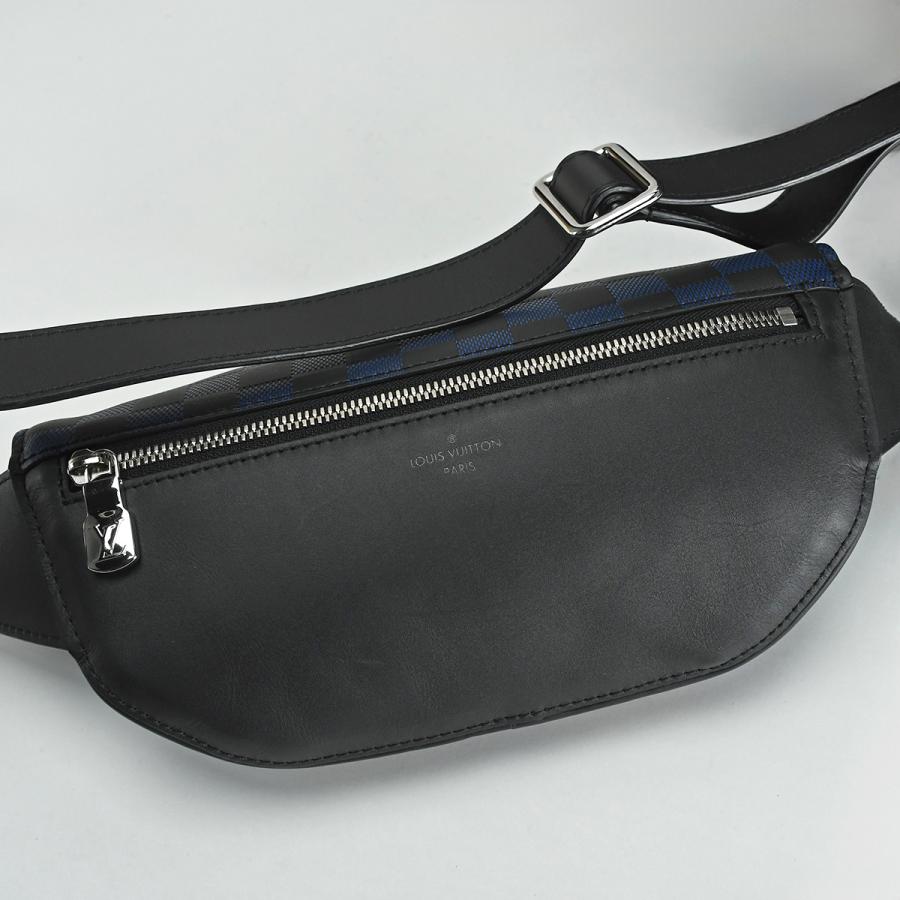 ルイヴィトン LOUIS VUITTON ダミエ アンフィニ 3D キャンパス バムバッグ N50022 レザー ブラック ブルー シルバー金具 ボディバッグ ベルトバッグ メンズ | LOUIS VUITTON | 06