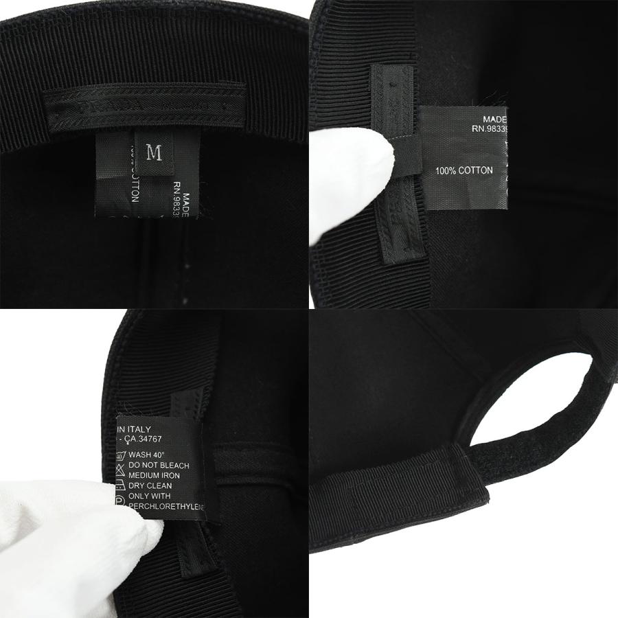 プラダ PRADA ベースボール キャップ 帽子 スポーツ ロゴ メンズ レディース コットン ブラック 黒 サイズM | PRADA | 09