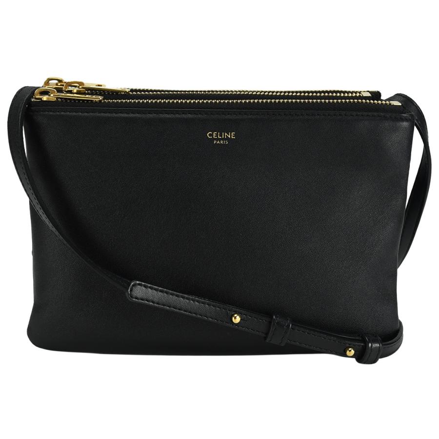 セリーヌ CELINE トリオ スモール TRIO ショルダーバッグ 187603 レザー ブラック 黒 新ロゴ 斜め掛け クロスボディ レディース | CELINE