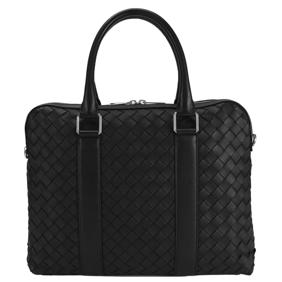 ボッテガヴェネタ BOTTEGA VENETA イントレチャート ブリーフケース ビジネスバッグ メンズ レザー シルバー金具 ブラック 651580 | BOTTEGA VENETA | 01