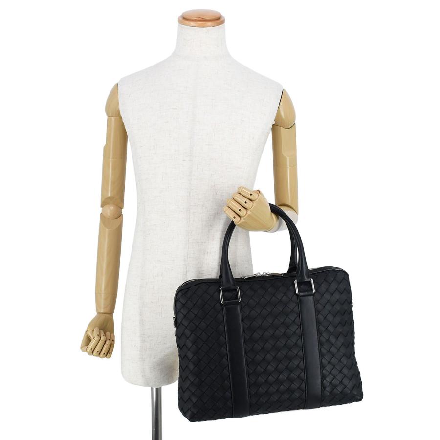 ボッテガヴェネタ BOTTEGA VENETA イントレチャート ブリーフケース ビジネスバッグ メンズ レザー シルバー金具 ブラック 651580 | BOTTEGA VENETA | 09