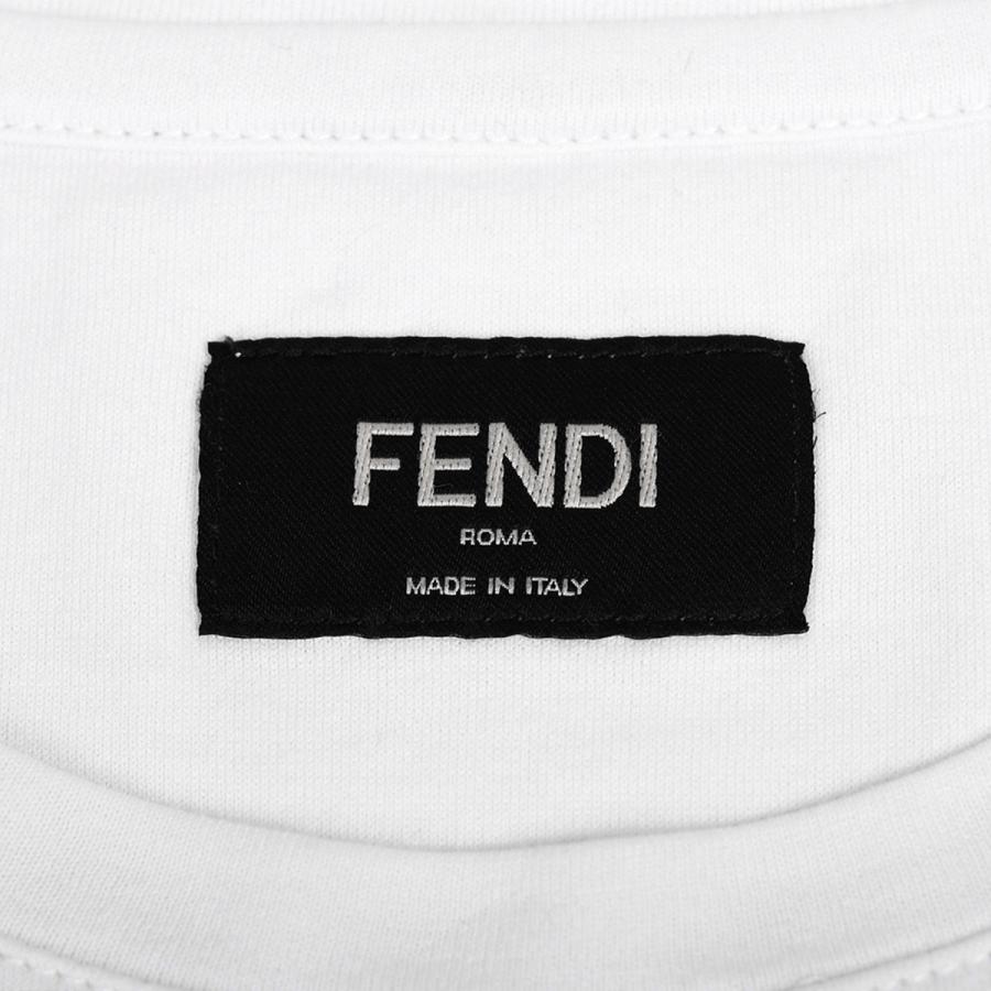 FENDI（フェンディ） 半袖 クルーネック Tシャツ ロゴパッチ トップス