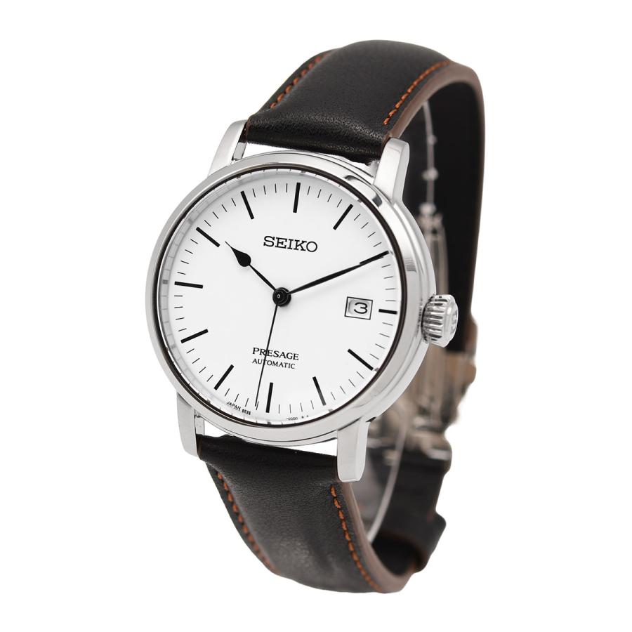 セイコー SEIKO プレサージュ メンズ 自動巻き ステンレス/レザー 琺瑯ダイヤル ホワイト SARX065 | SEIKO | 02