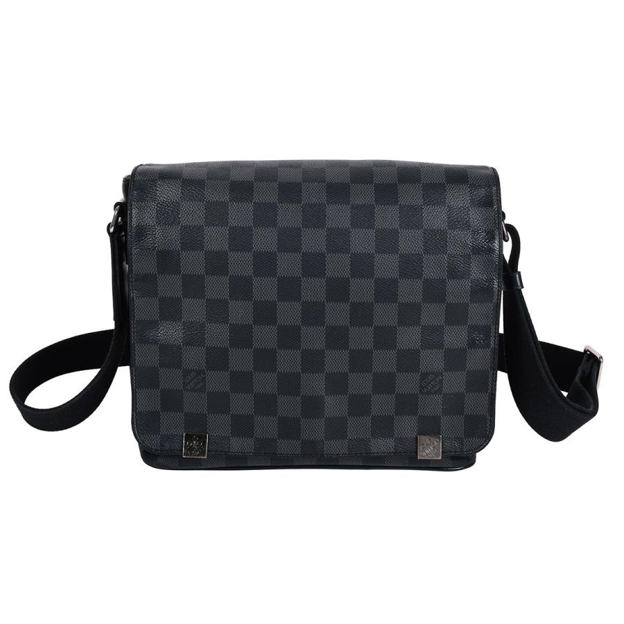 ルイヴィトン ディストリクトPM ショルダーバッグ メンズ ダミエグラフィットキャンバス/レザー シルバー金具 グレー/ブラック N41028