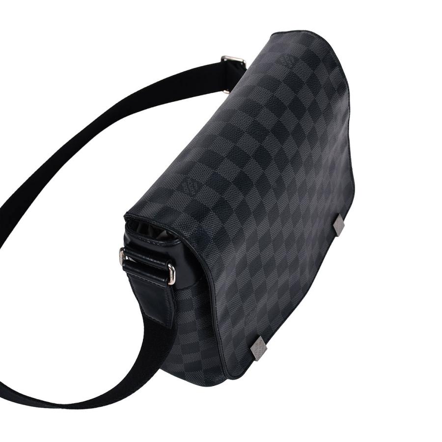 ルイヴィトン ディストリクトPM ショルダーバッグ メンズ ダミエグラフィットキャンバス/レザー シルバー金具 グレー/ブラック N41028