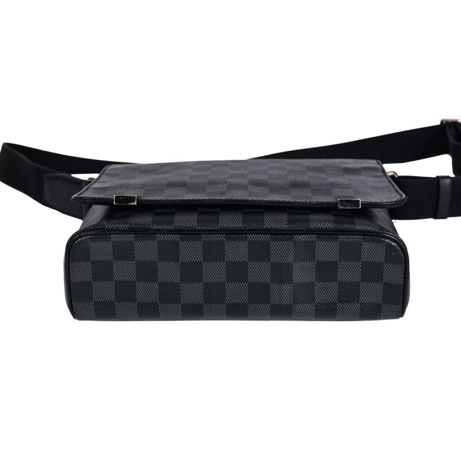 ルイヴィトン ディストリクトPM ショルダーバッグ メンズ ダミエグラフィットキャンバス/レザー シルバー金具 グレー/ブラック N41028
