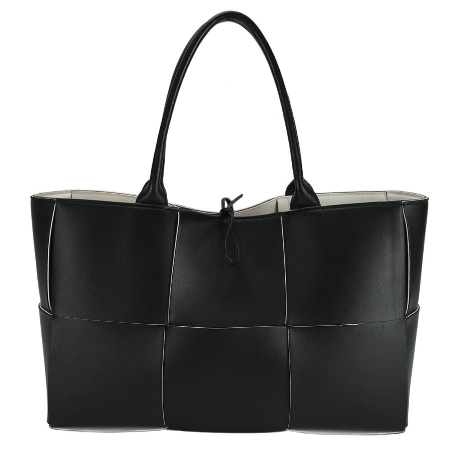 ボッテガヴェネタ BOTTEGA VENETA マキシイントレチャート ミディアム アルコ トートバッグ ブラック ホワイト 黒 白 ポーチ付き ハンドバッグ 609175 | BOTTEGA VENETA | 02