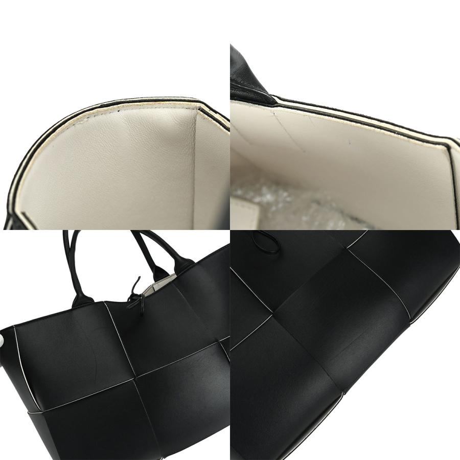 ボッテガヴェネタ BOTTEGA VENETA マキシイントレチャート ミディアム アルコ トートバッグ ブラック ホワイト 黒 白 ポーチ付き ハンドバッグ 609175 | BOTTEGA VENETA | 07