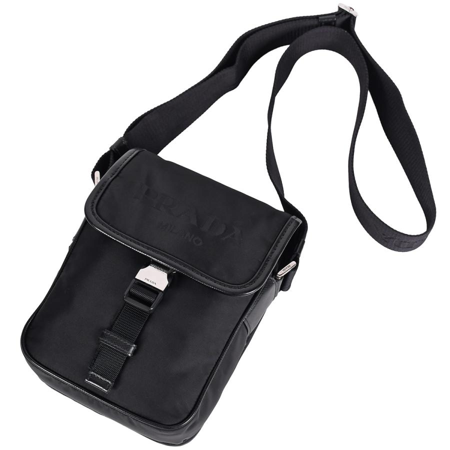 プラダ PRADA トライアングルロゴ リナイロン Re-Nylon ショルダーバッグ ポシェット ナイロン 刺繍 ロゴ ブラック 黒 シルバー金具 2VD028 クロスボディ | PRADA | 04