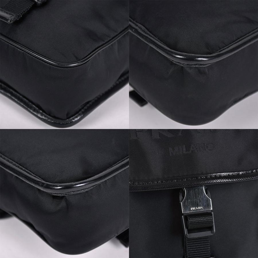 プラダ PRADA トライアングルロゴ リナイロン Re-Nylon ショルダーバッグ ポシェット ナイロン 刺繍 ロゴ ブラック 黒 シルバー金具 2VD028 クロスボディ | PRADA | 07