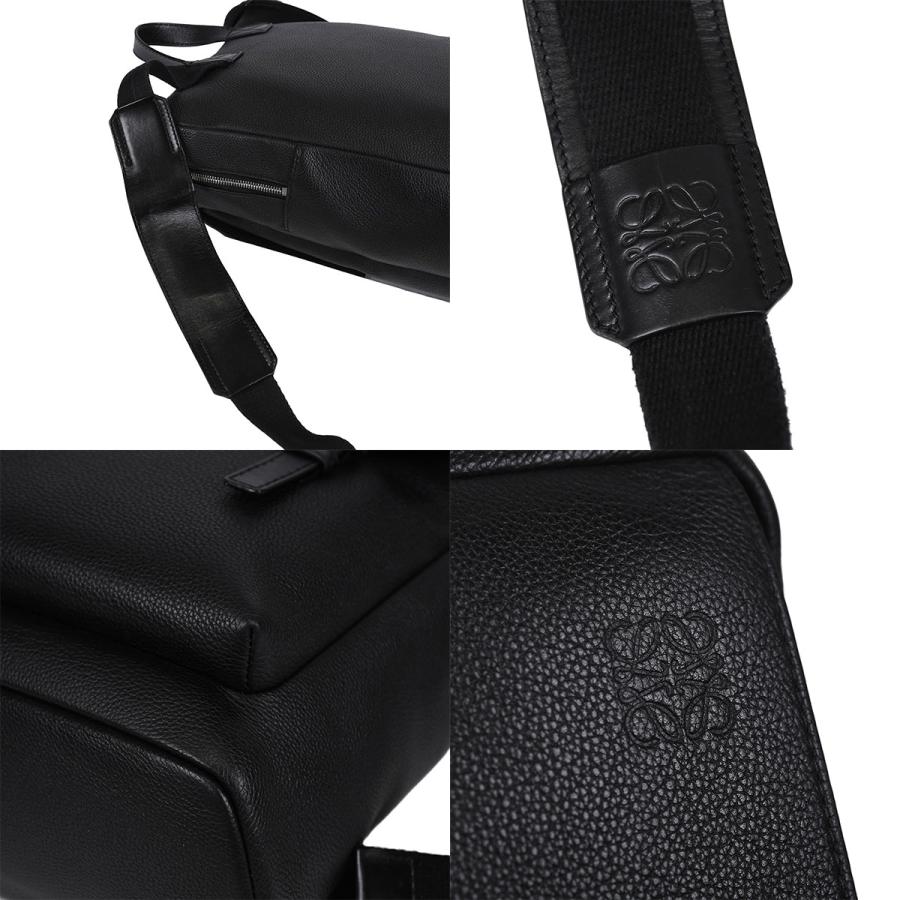 ロエベ LOEWE アナグラム ミリタリー バックパック リュックサック デイパック メンズ レザー ブラック 黒 シルバー金具 B553J18X01 | LOEWE | 07
