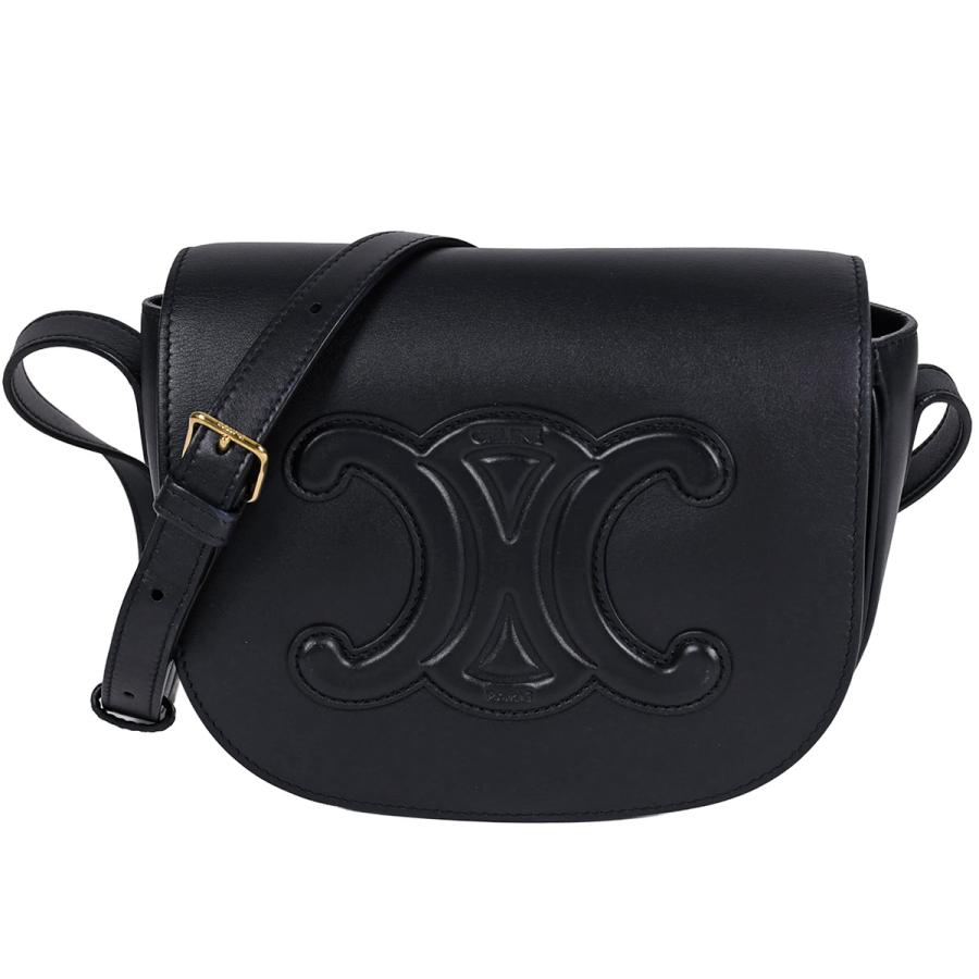 【未使用に近い・付属品完備】セリーヌ キュイル トリオンフ ケース 黒 CELINE（セリーヌ） フォルコ キュイル トリオンフ ショルダーバッグ