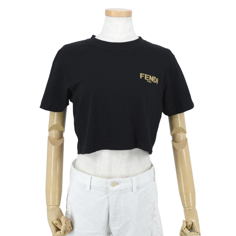 FENDI（フェンディ） クロップド 半袖 Tシャツ 刺繍 ロゴ トップス