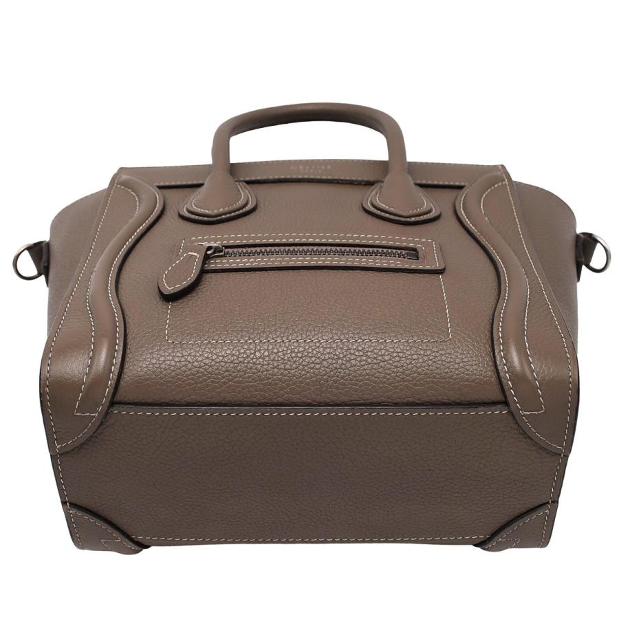 (美品)CELINE ラゲージ ナノ グレージュ ハンドバッグ CELINE（セリーヌ） ラゲージ ナノショッパー 2way ハンドバッグ