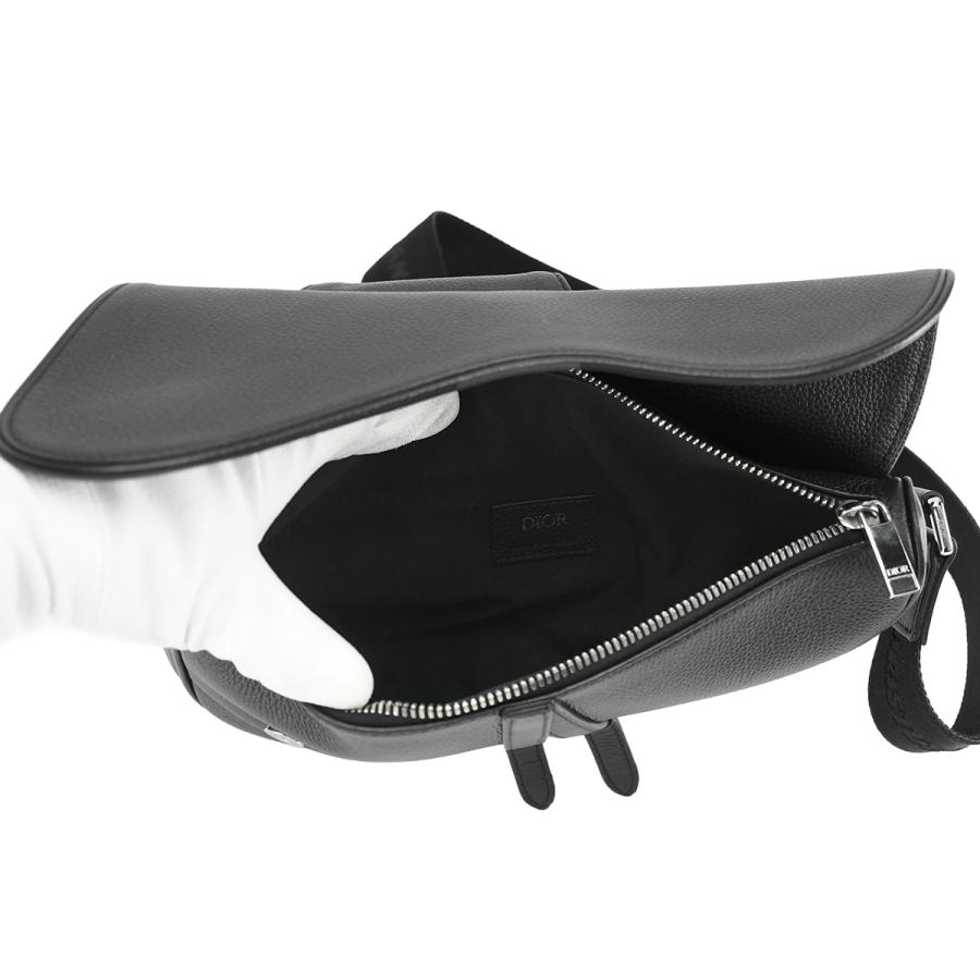 ディオール DIOR Saddle サドル ボディバッグ クロスボディ ショルダーバッグ サドルバッグ 斜め掛け メンズ レザー ブラック 黒 1ADPO093_4