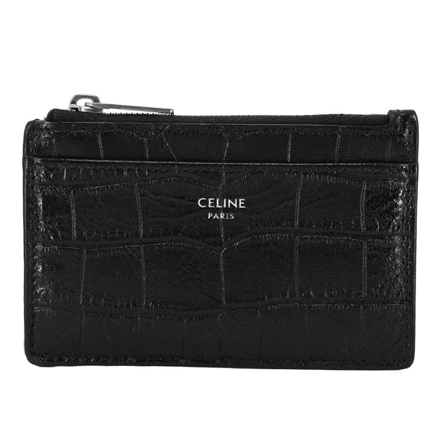 セリーヌ ジップ付きカードホルダー コインケース 現行品 ブラック CELINE（セリーヌ） ジップ付き カードホルダー コインケース カード