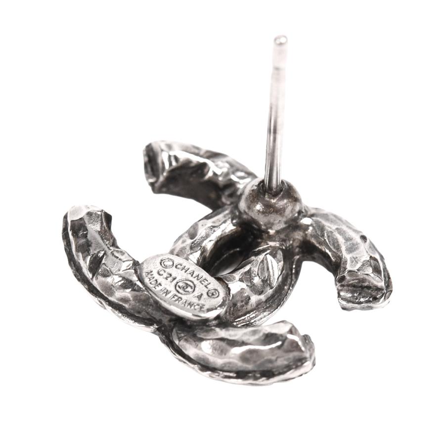 CHANEL ココマーク ラインストーン スタッドピアス シルバー CHANEL（シャネル） スタッド ピアス ココマーク CC アクセサリー 小物
