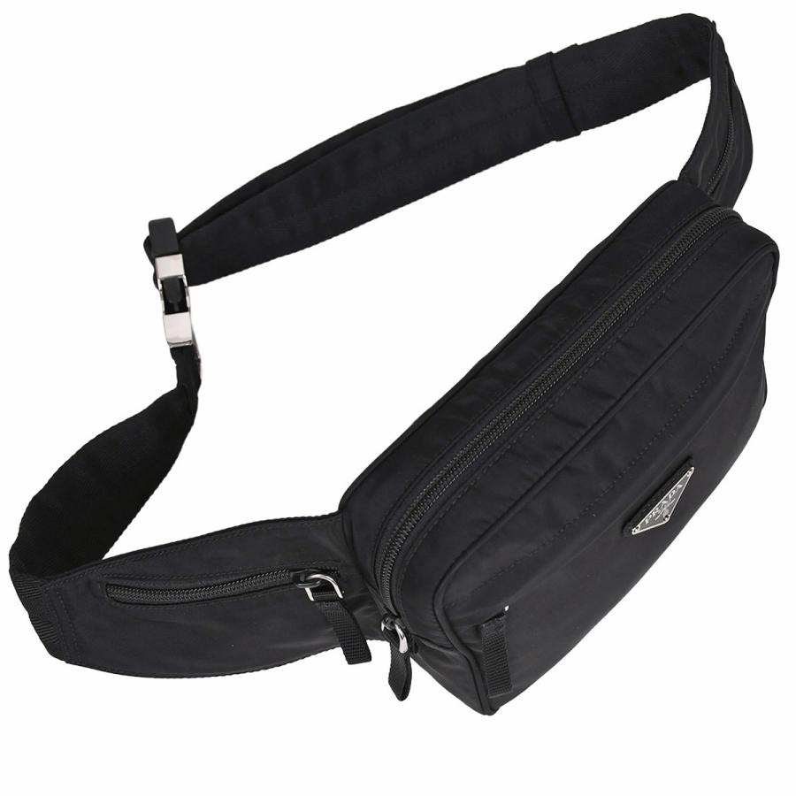PRADA プラダ ボディバッグ ウエストバッグ ブラック 2VL001 PRADA（プラダ） ボディバッグ トライアングルロゴ ウエストバッグ