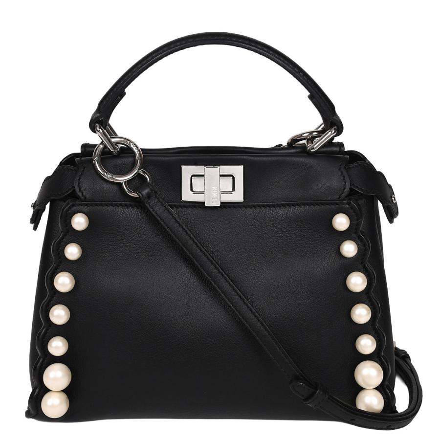 FENDI フェンディ ピーカブー ミニ ブラック　スモール　黒　172 大人気！【FENDI】ピーカブー ミニ ブラック セレリア バッグ (FENDI