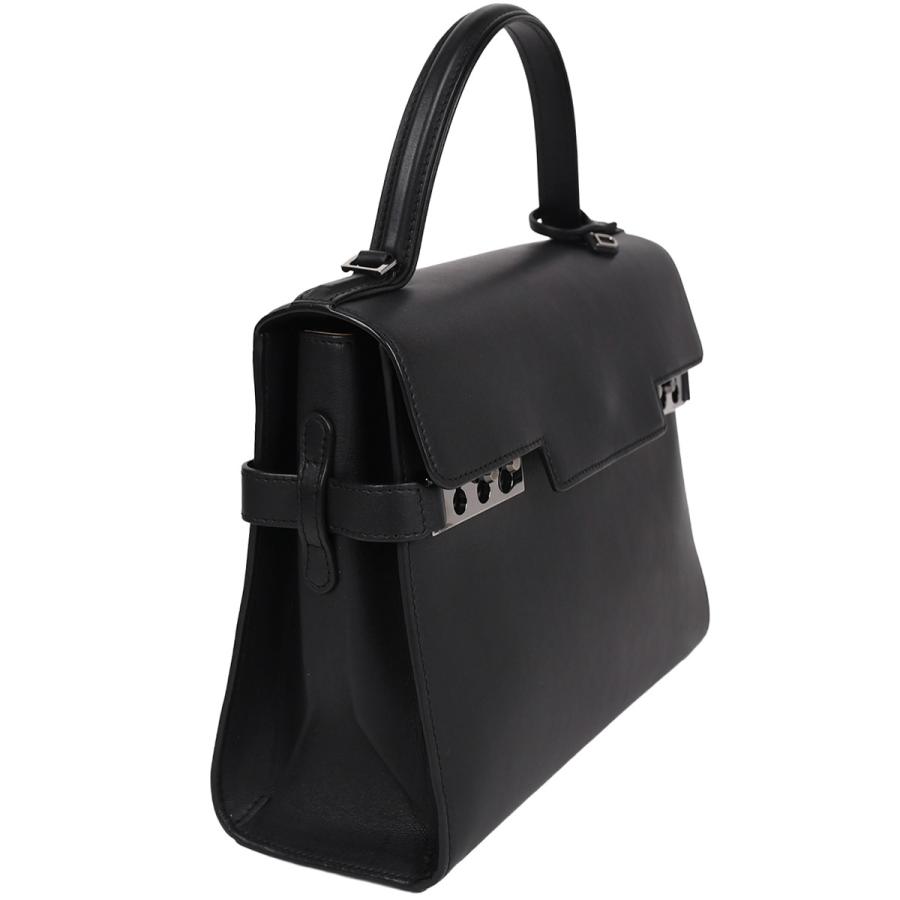 DELVAUX デルボー タンペートMM イリュージョン レザー 2WAY ハンド ショルダーバッグ シルバー金具 ブラック DELVAUX（デルヴォー） デルボー タンペートMM イリュージョン レザー