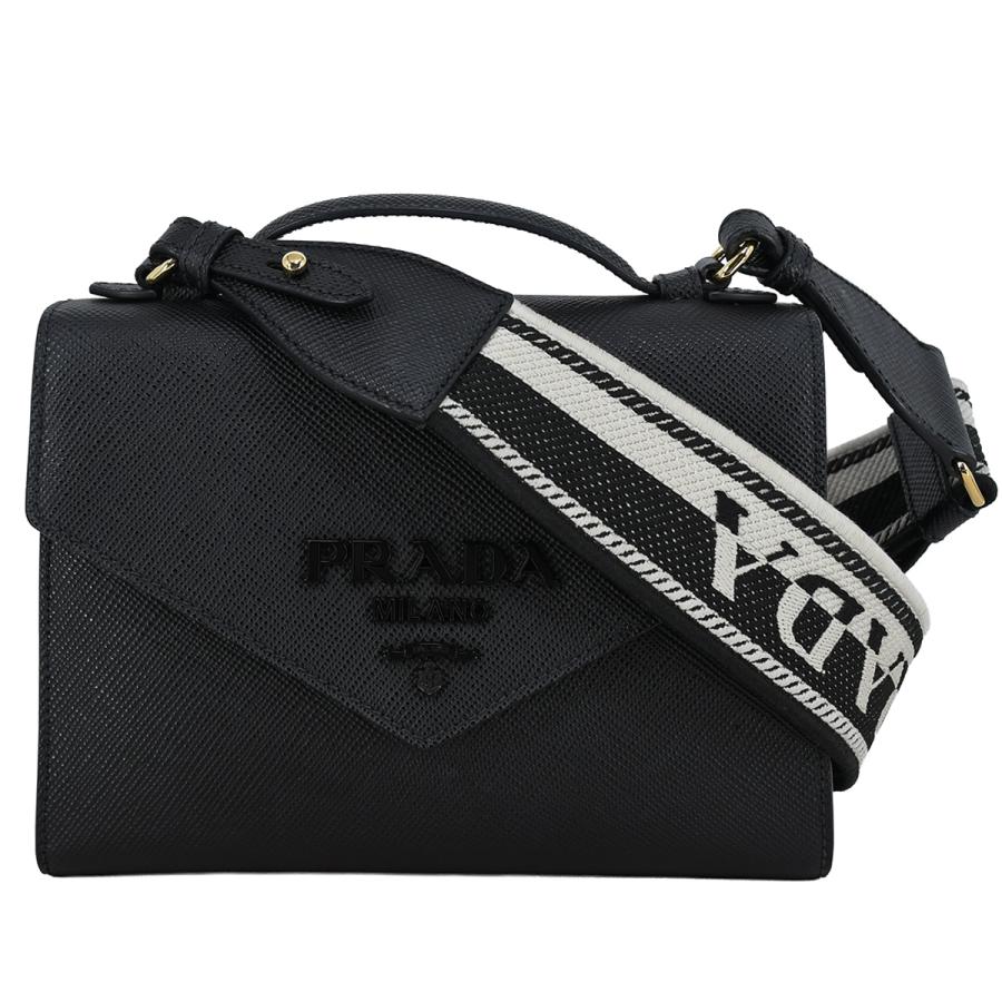 PRADA サフィアーノ モノクローム チェーンショルダーバッグ PRADA（プラダ） モノクローム 2way ハンドバッグ ショルダーバッグ