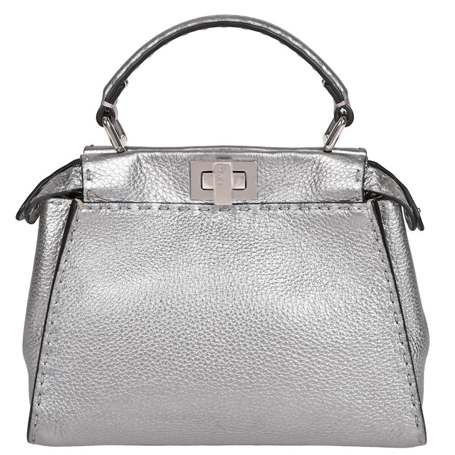 FENDI ミニピーカブー　シルバー　セレリア FENDI（フェンディ） セレリア ピーカブー ミニ スモール 2way