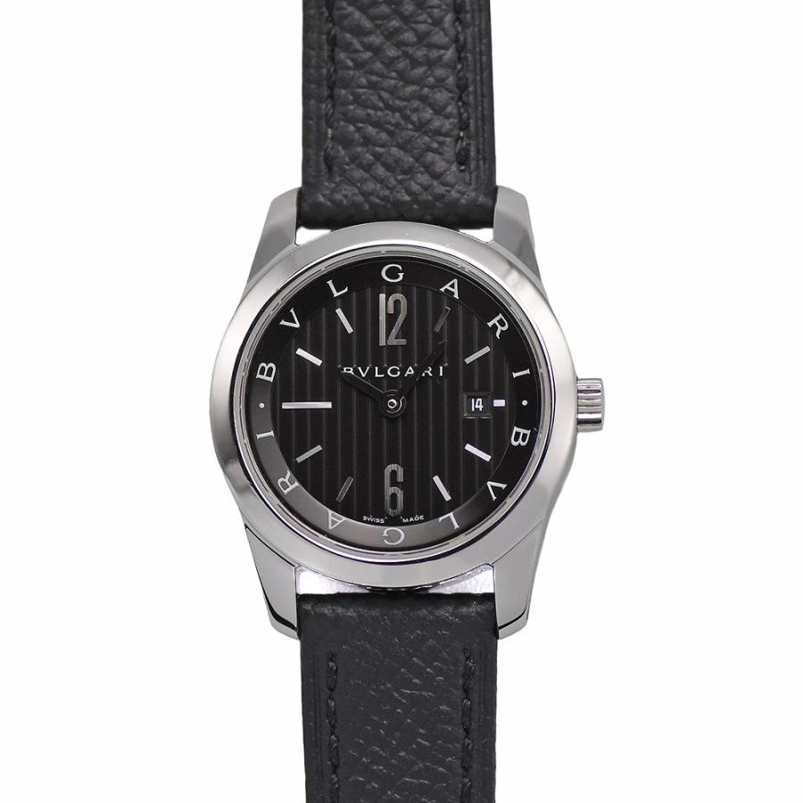 ST30S ソロテンポ 【美品】ブルガリ ブラック ブラック クォーツ レディース 30mm ソロテンポ BVLGARI（ブルガリ） レディース デイト クォーツ 時計