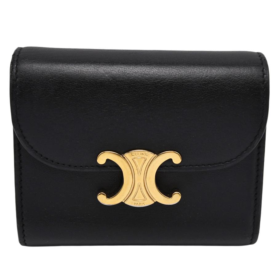 CELINE 三つ折り財布 トリオンフ ゴールド金具 スモールウォレット