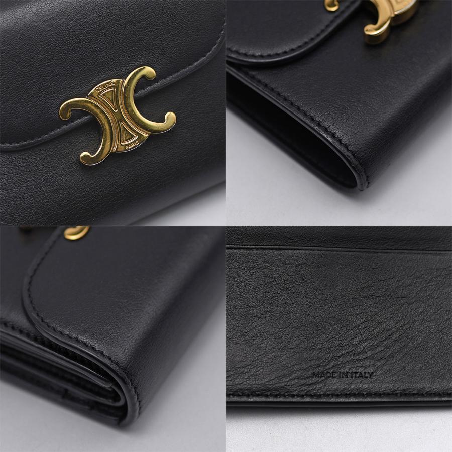 CELINE 三つ折り財布 トリオンフ ゴールド金具 スモールウォレット