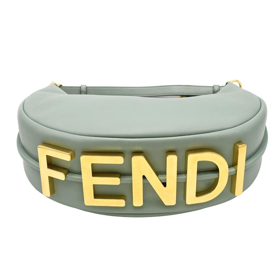 フェンディ FENDI グラフィ スモール ホーボーバッグ ショルダーバッグ 肩掛け ハンドバッグ レディース レザー グリーン ゴールド金具 8BR798_4