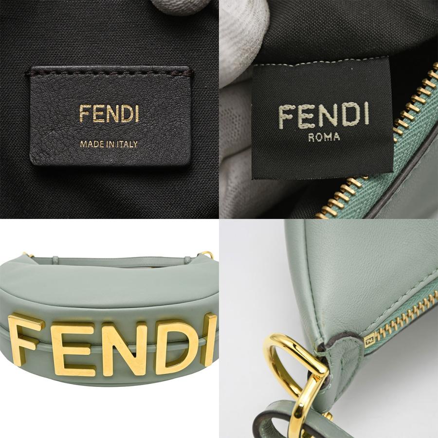 フェンディ FENDI グラフィ スモール ホーボーバッグ ショルダーバッグ 肩掛け ハンドバッグ レディース レザー グリーン ゴールド金具 8BR798_7