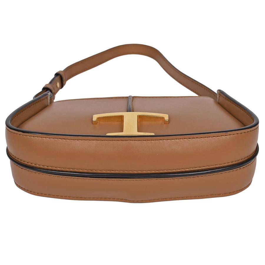 TOD'S トッズ　レザー ショルダーバッグ　ブラウン　ワンショルダー　袋 TOD'S - 未使用 TOD'S トッズ Tタイムレス ブラウン レザー