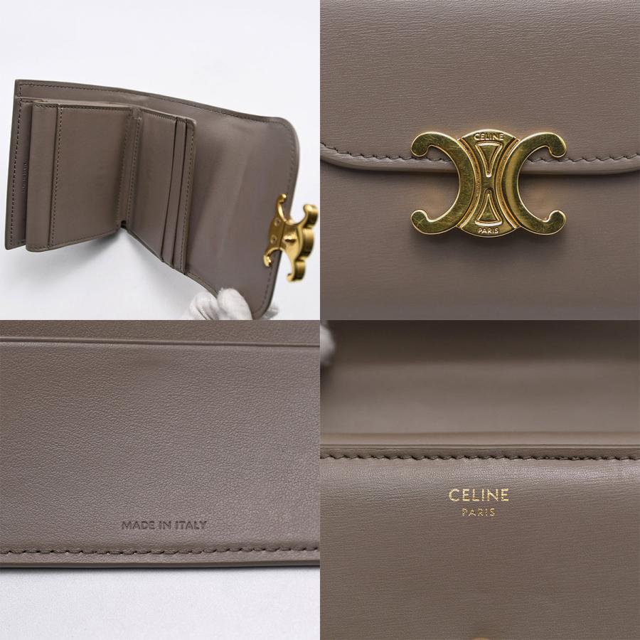 セリーヌ 三つ折り財布 トリオンフ スモールフラップ ウォレット グレー 財布 CELINE（セリーヌ） トリオンフ スモール フラップ ウォレット 三