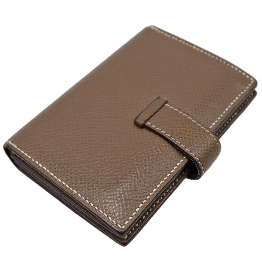 【極美品】HERMES エルメス　べアン　カードケース エプソン エトゥープ HERMES（エルメス） ベアン ミニ カードケース 名刺入れ エプソン