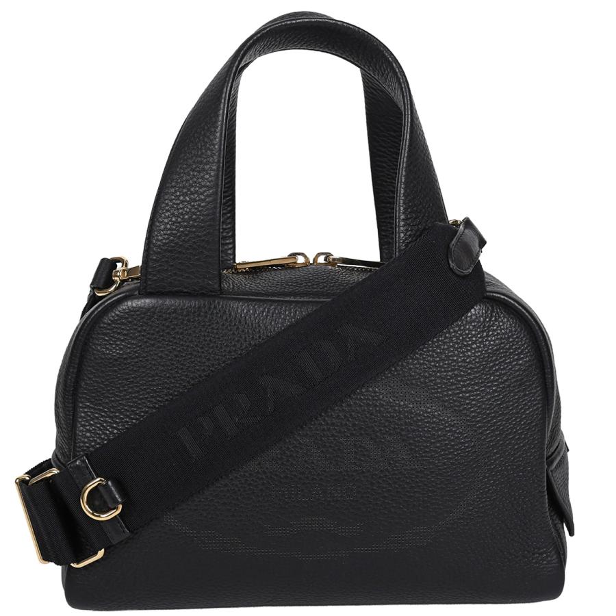 PRADA（プラダ） トップハンドルバッグ パンチングロゴ ミニ ボストン