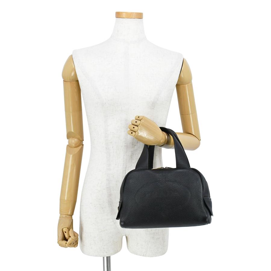 PRADA（プラダ） トップハンドルバッグ パンチングロゴ ミニ ボストン