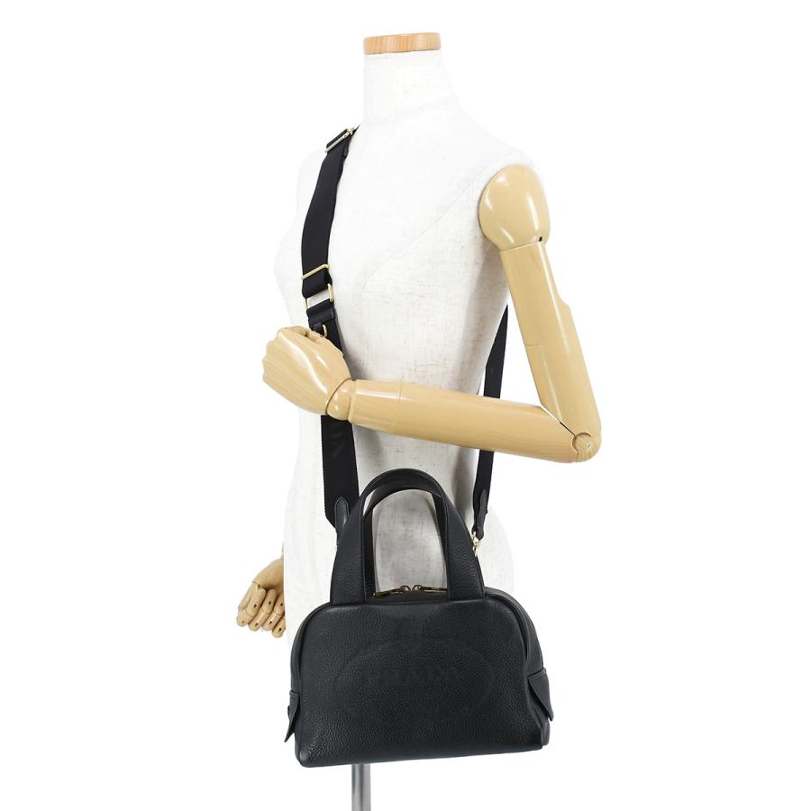 PRADA（プラダ） トップハンドルバッグ パンチングロゴ ミニ ボストン